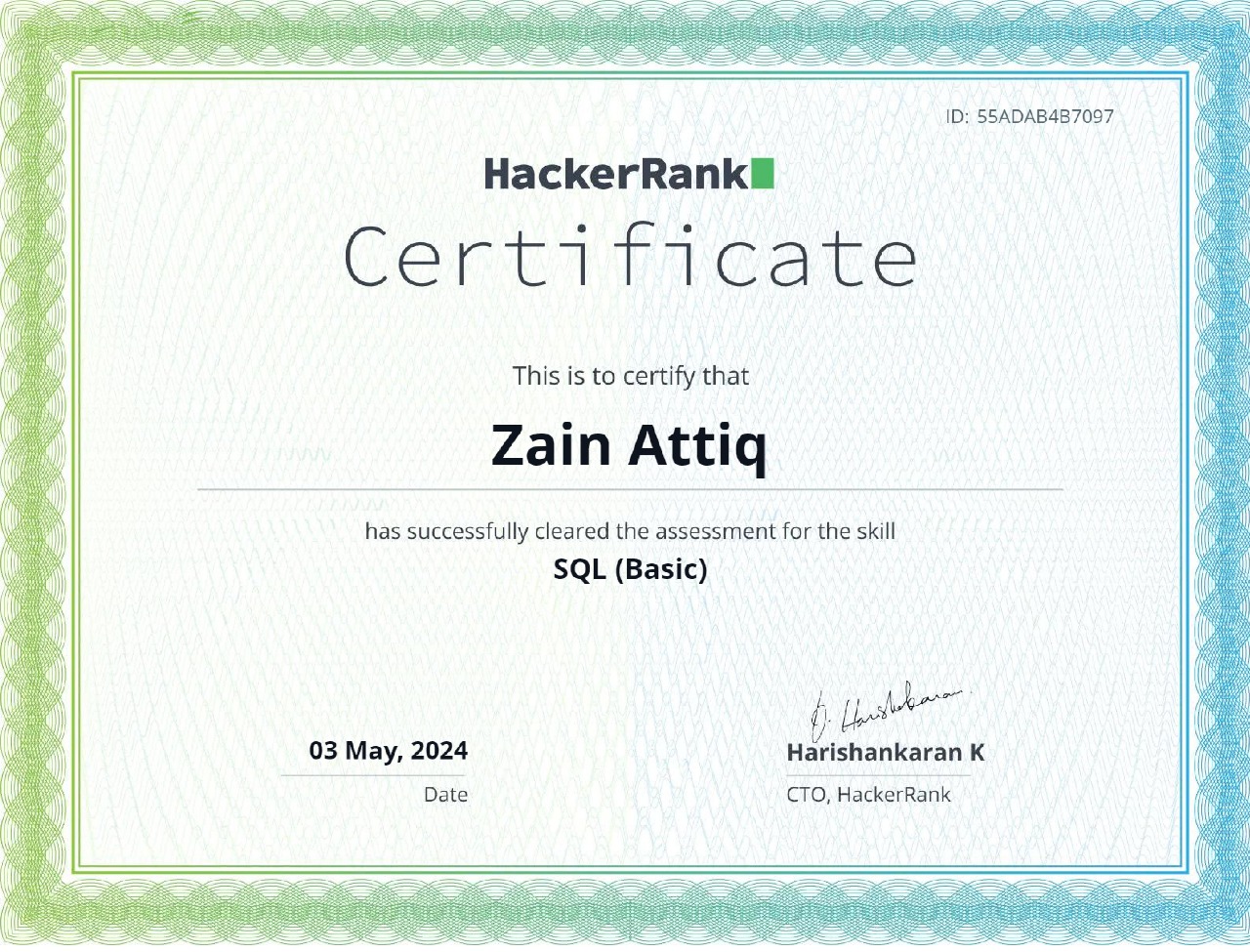 SQL (Basic) Certificate